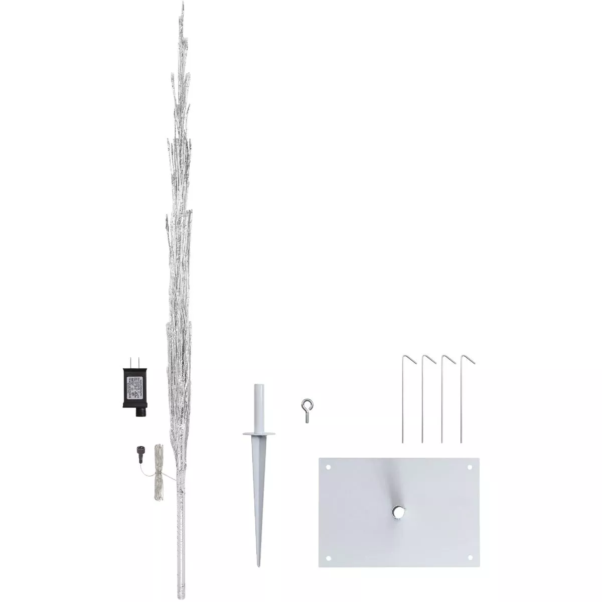 Alpine 60 In. Silver Christmas Tree with Green LED Lights - photo 2