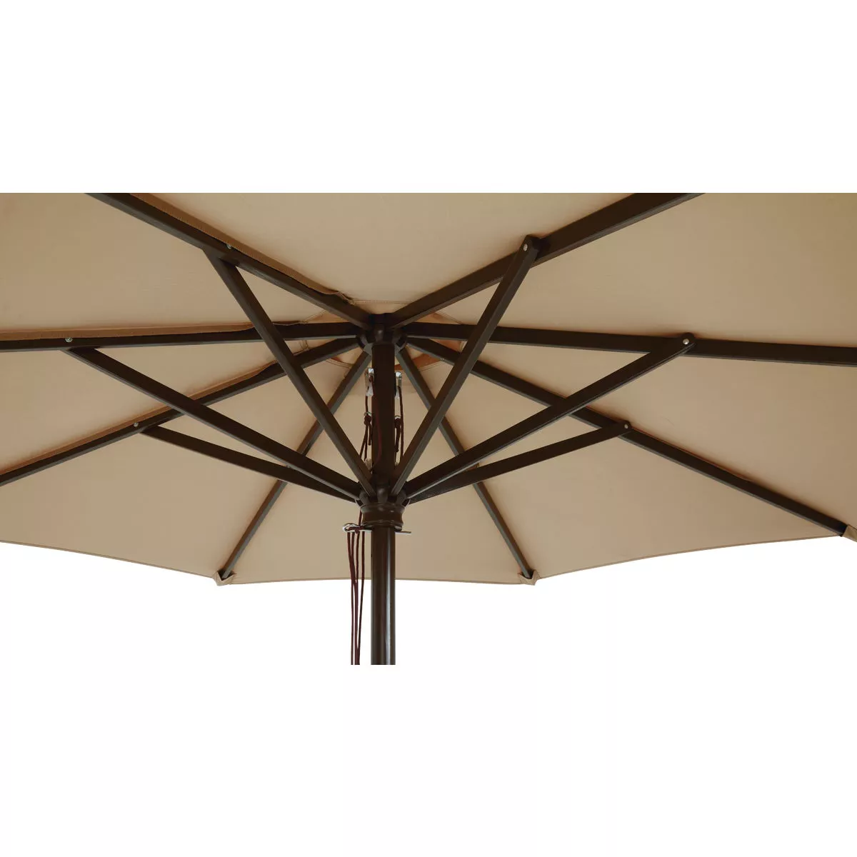 Outdoor Expressions 9 Ft. Pulley Tan Market Patio Umbrella with Chrome Plated Hardware - photo 6