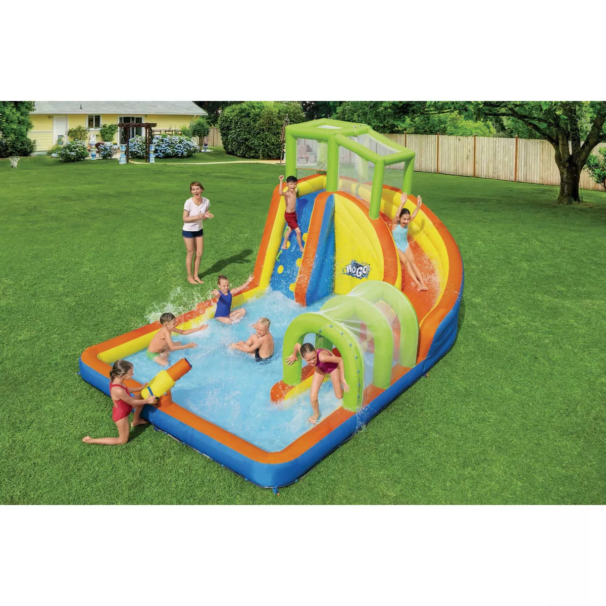 H2OGO! 16 Ft. 3 In. x 10 Ft. 6 In. x 8 Ft. 6 In. Cascade Cove Mega Water Park - photo 3