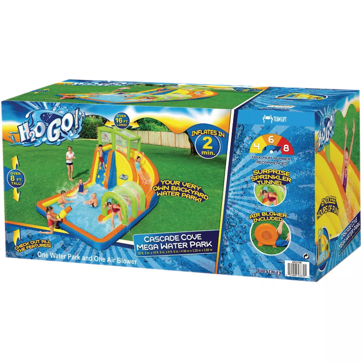 H2OGO! 16 Ft. 3 In. x 10 Ft. 6 In. x 8 Ft. 6 In. Cascade Cove Mega Water Park - photo 2