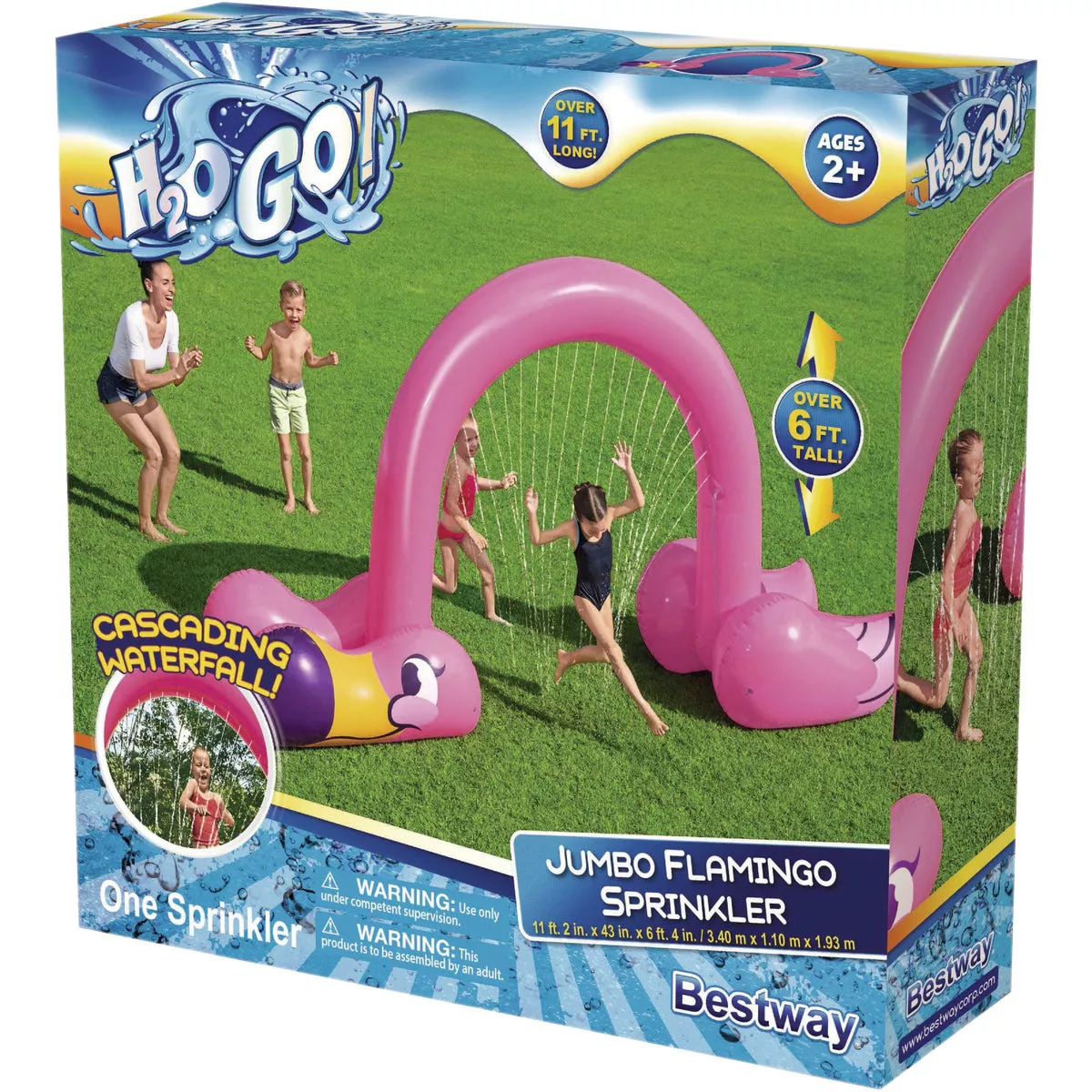 H20GO! 11 Ft. 2 In. x 43 In. x 6 Ft. 4 In. Jumbo Flamingo Sprinkler - photo 2