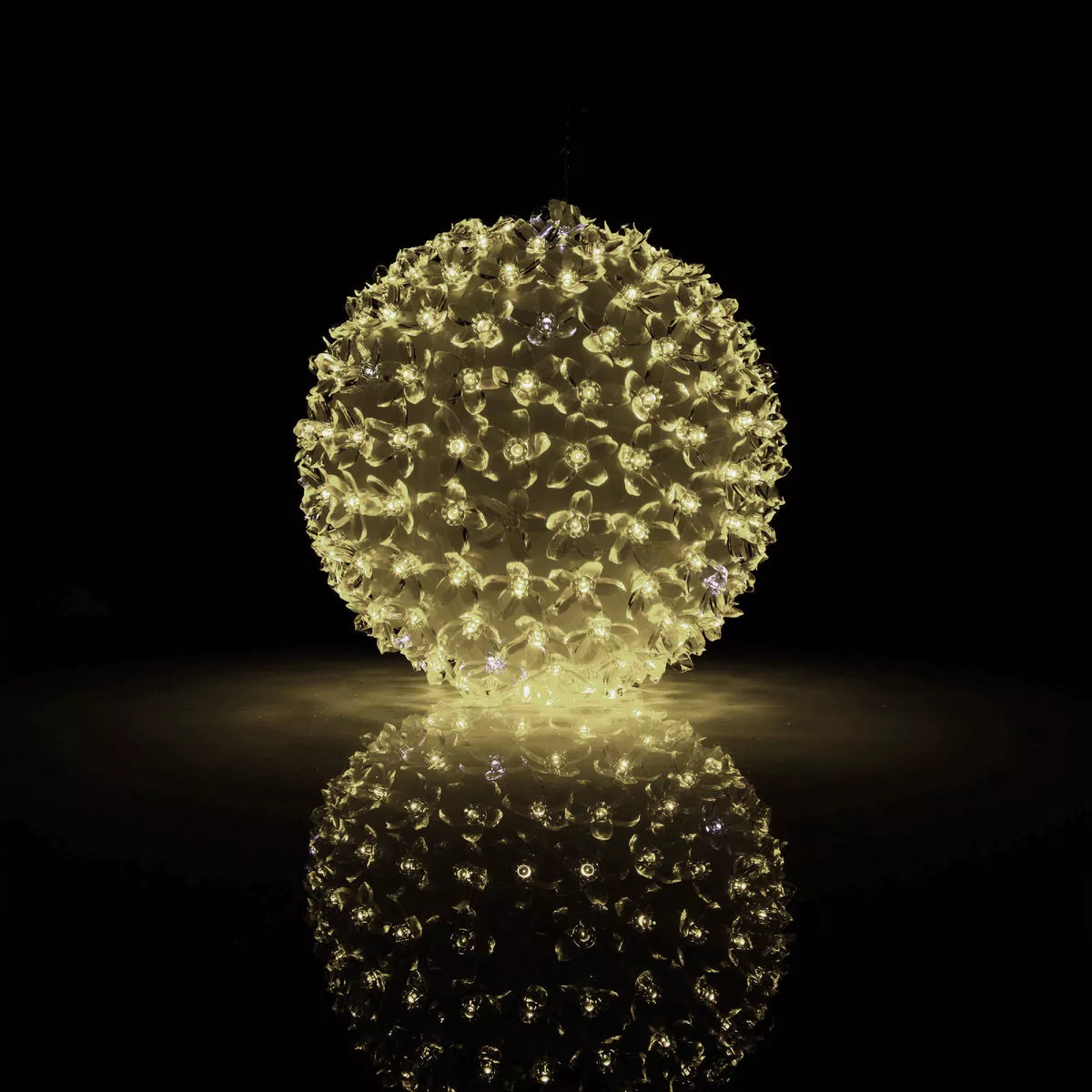 Alpine 8 In. Warm White & Cool White LED Sphere Christmas Ornament - photo 3