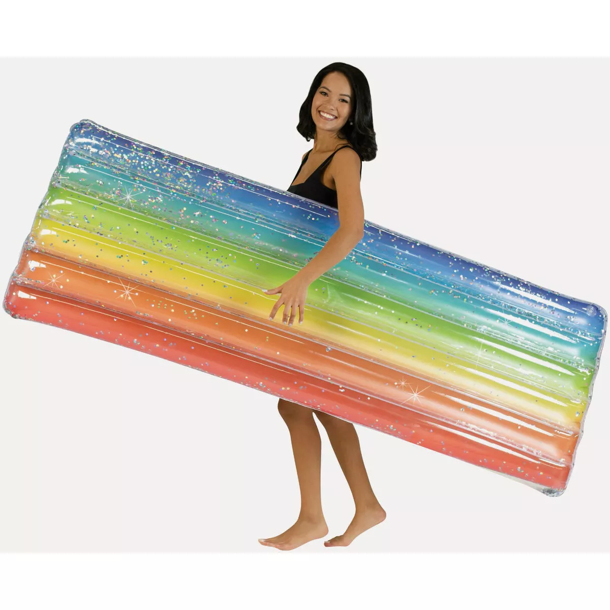 PoolCandy Ride-On 74 In. x 30 In. Rainbow Haze Deluxe Pool Raft - photo 3