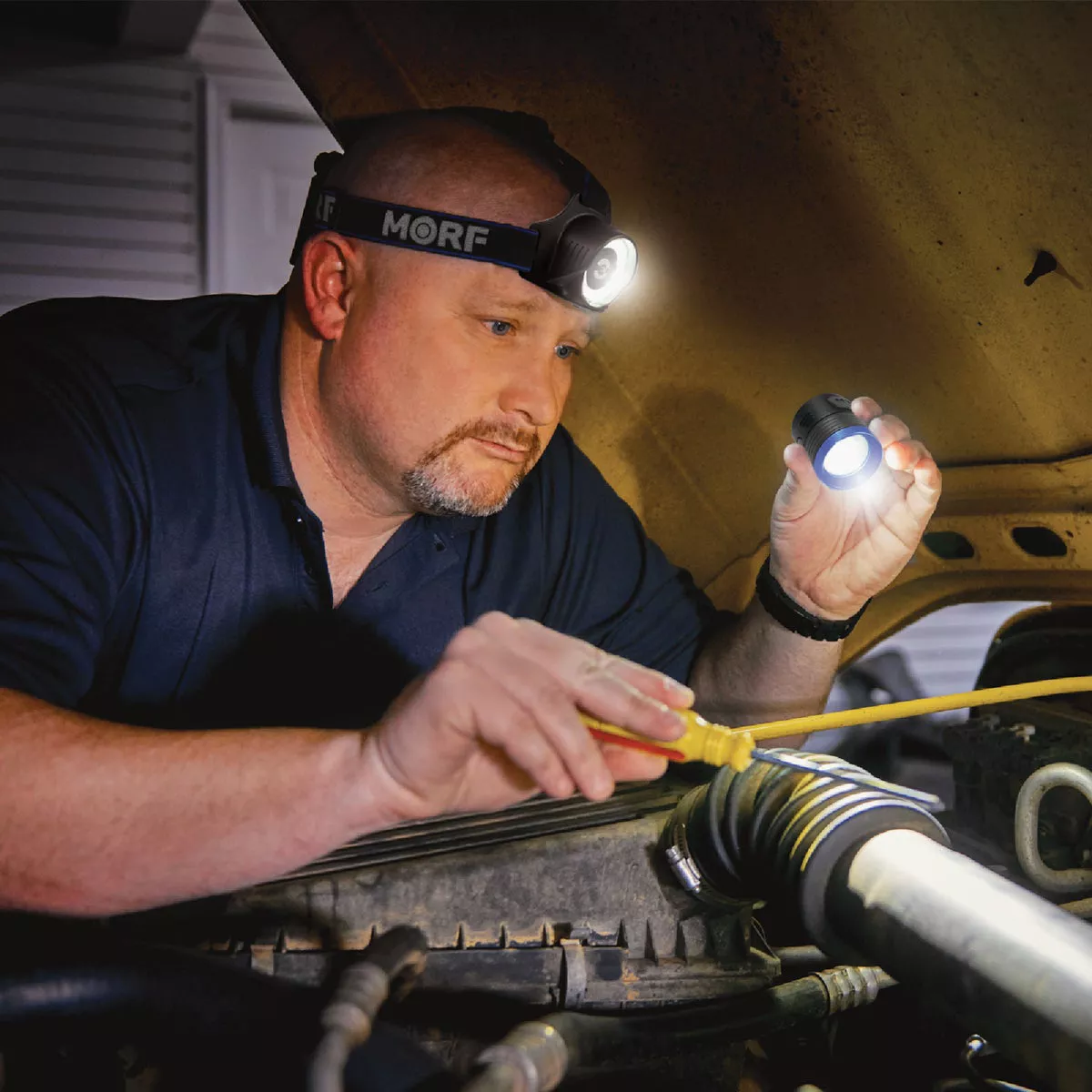 Police Security MORF 300 Lm. LED 4AA 3-In-1 Removable Pivoting Headlamp - photo 8