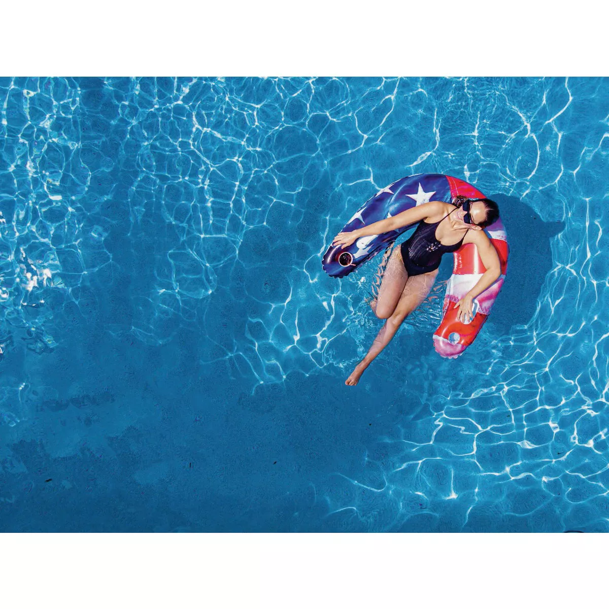 PoolCandy Stars & Stripes Ride-On Sun Chair Pool Float - photo 4