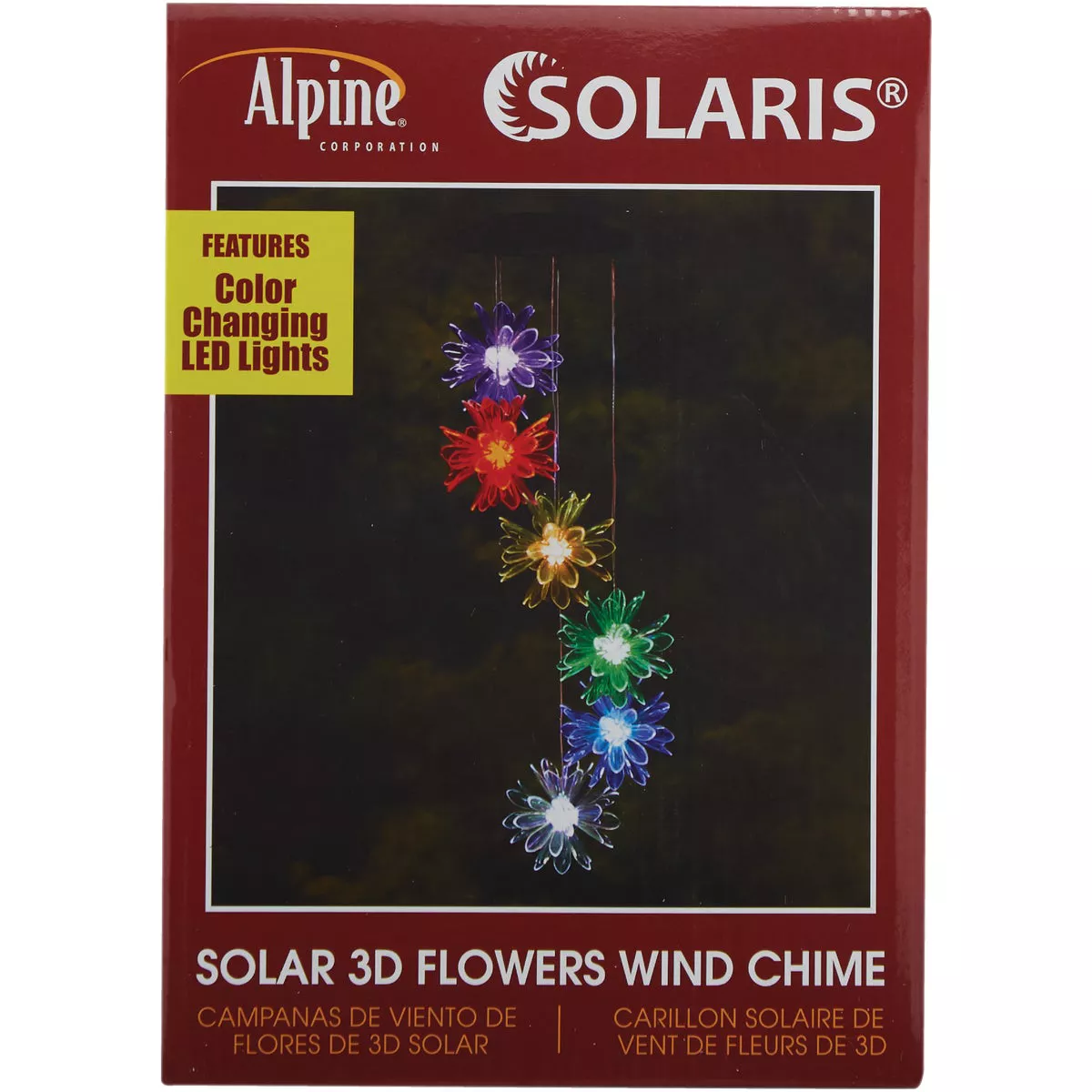 Alpine 28 In. Solar Color Changing Flower Mobile - photo 2