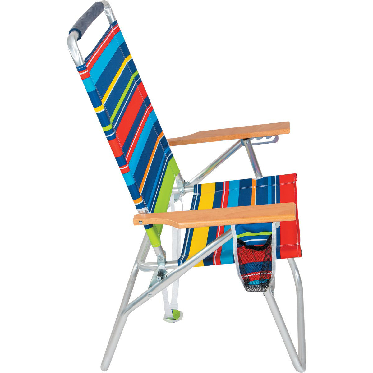 Rio Brands Wave Hi Boy 4 Position Striped Aluminum Folding Beach