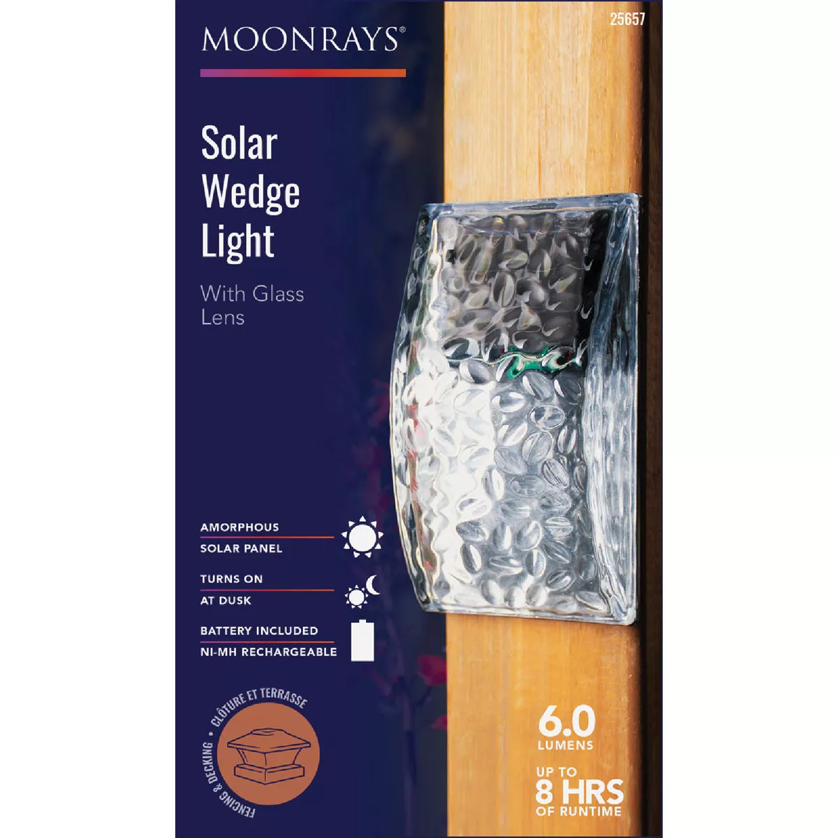 Moonrays 6.69 In. H. Clear SMD LED Solar Seeded Glass Wedge Light - photo 2