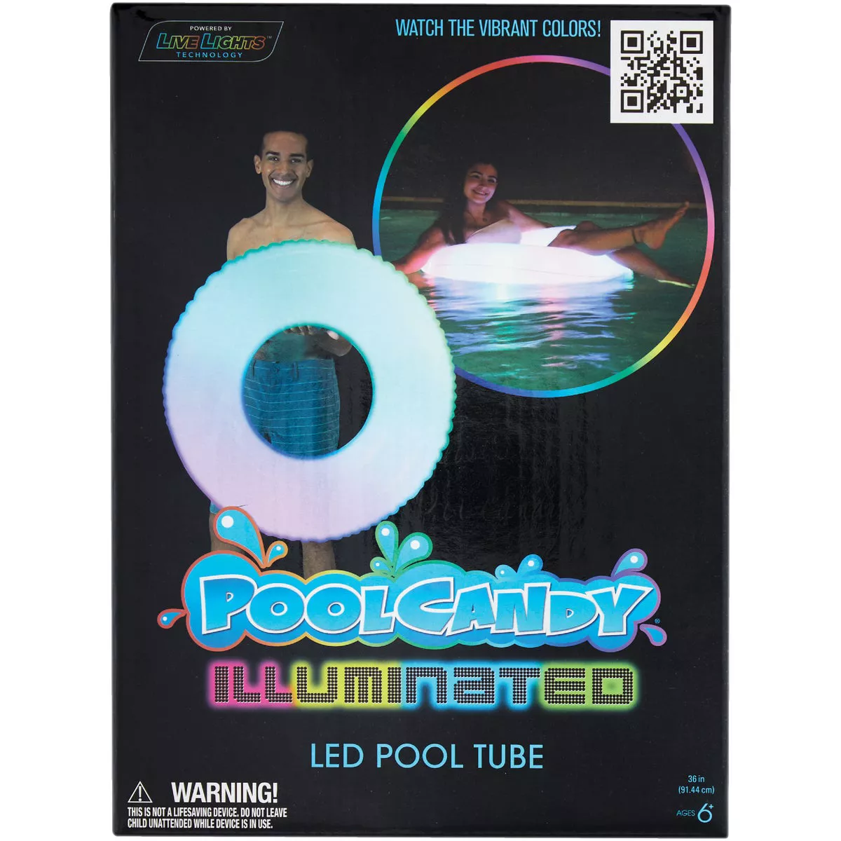 PoolCandy Illuminated LED Ride-On Tube Pool Float - photo 2