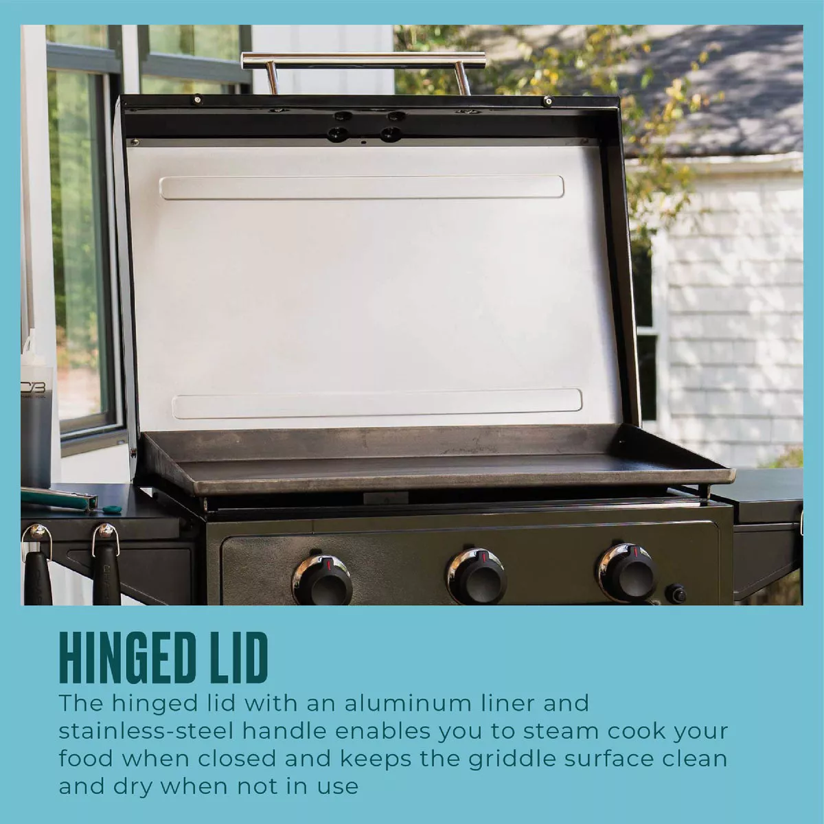 Char-Broil 28 In. XL Performance Series Propane Gas Griddle with Cart 3 Burner Flat Top Grill, Black - photo 3