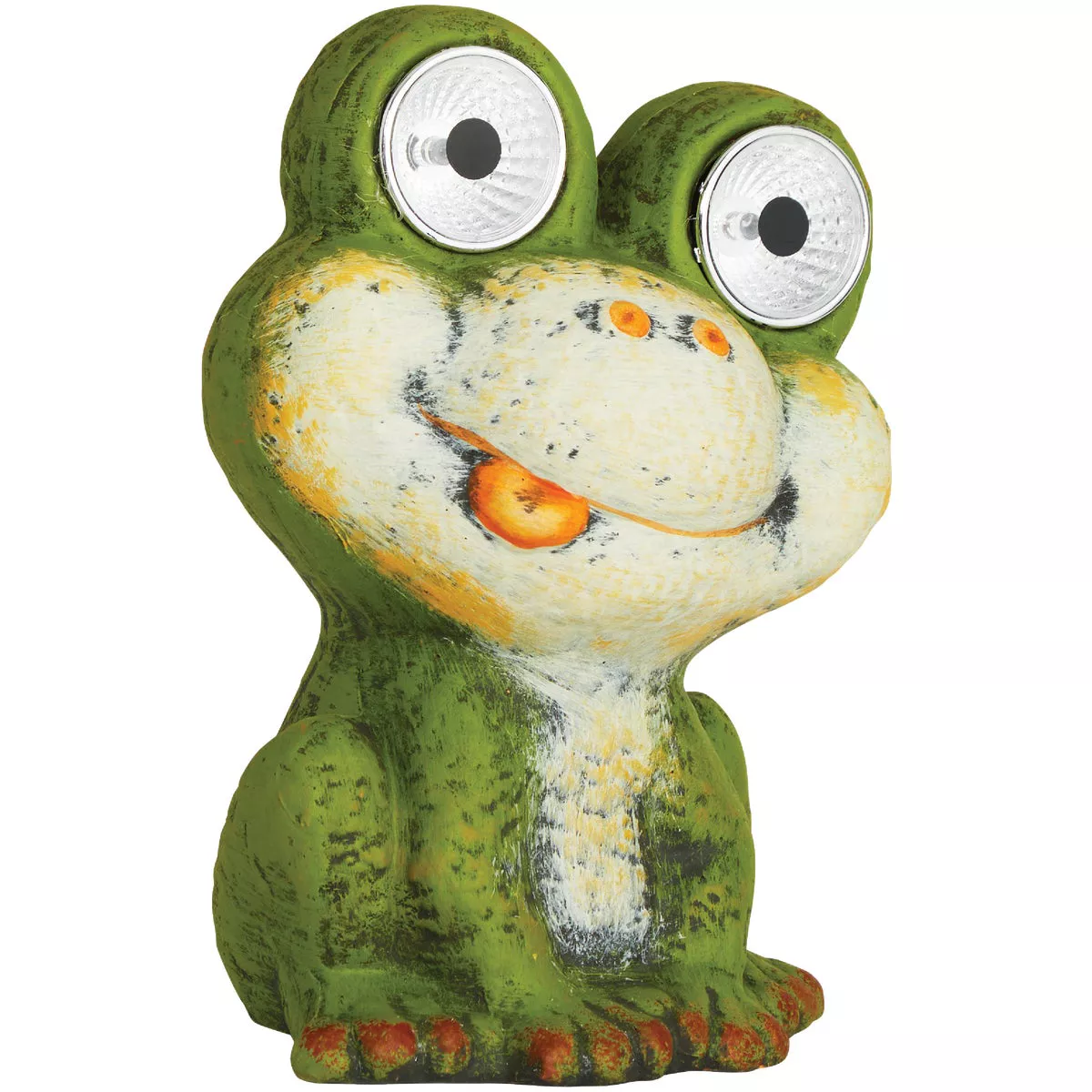 Alpine 7 In. Solar Green Frog Statue with LED Eyes - photo 4