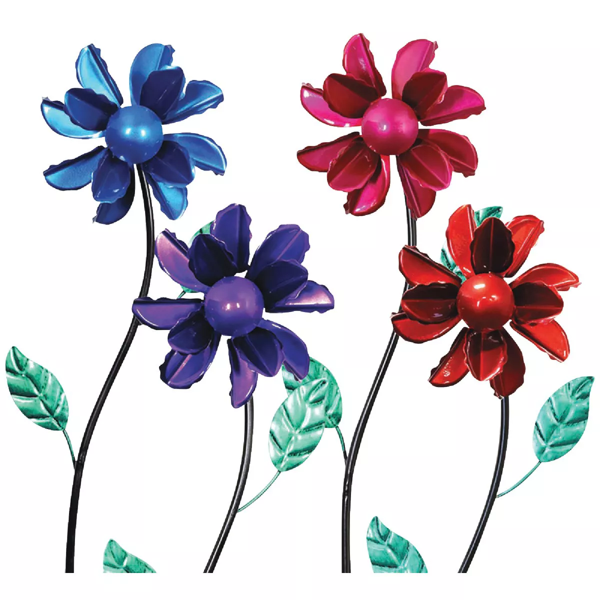 Exhart 18 In. Metal Kinetic Mini Flower Plant Stake