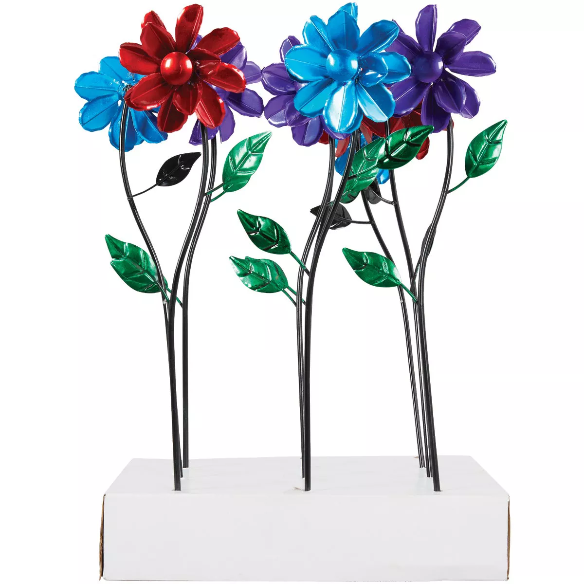 Exhart 18 In. Metal Kinetic Mini Flower Plant Stake - photo 2