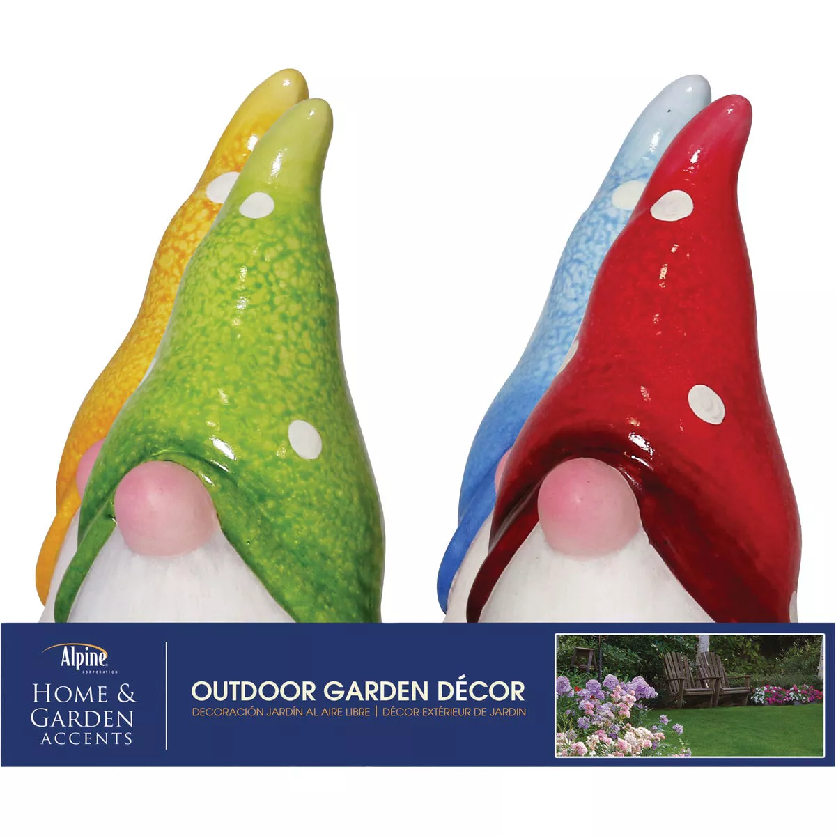 Alpine 10 In. H. Colorful Ceramic Gnome Head Statue - photo 2