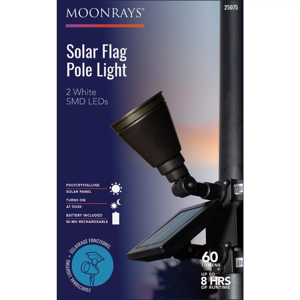 Moonrays SMD LED Solar Flag Pole Light - photo 2