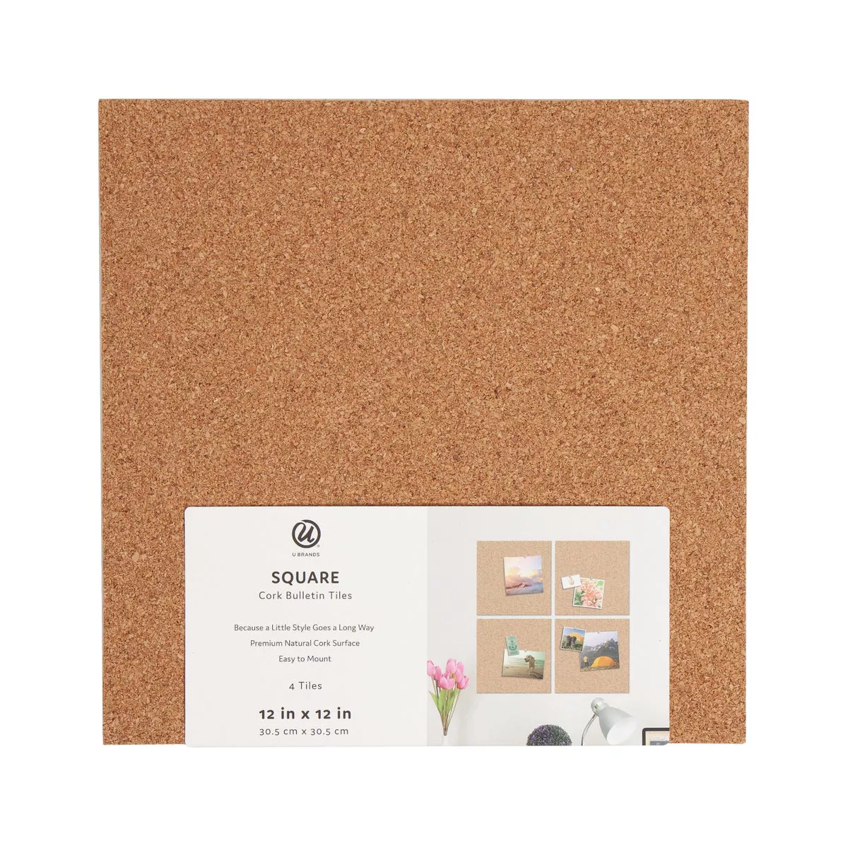 U Brands 12 In. x 12 In. Cork Tile Board (4-Pack) - photo 2