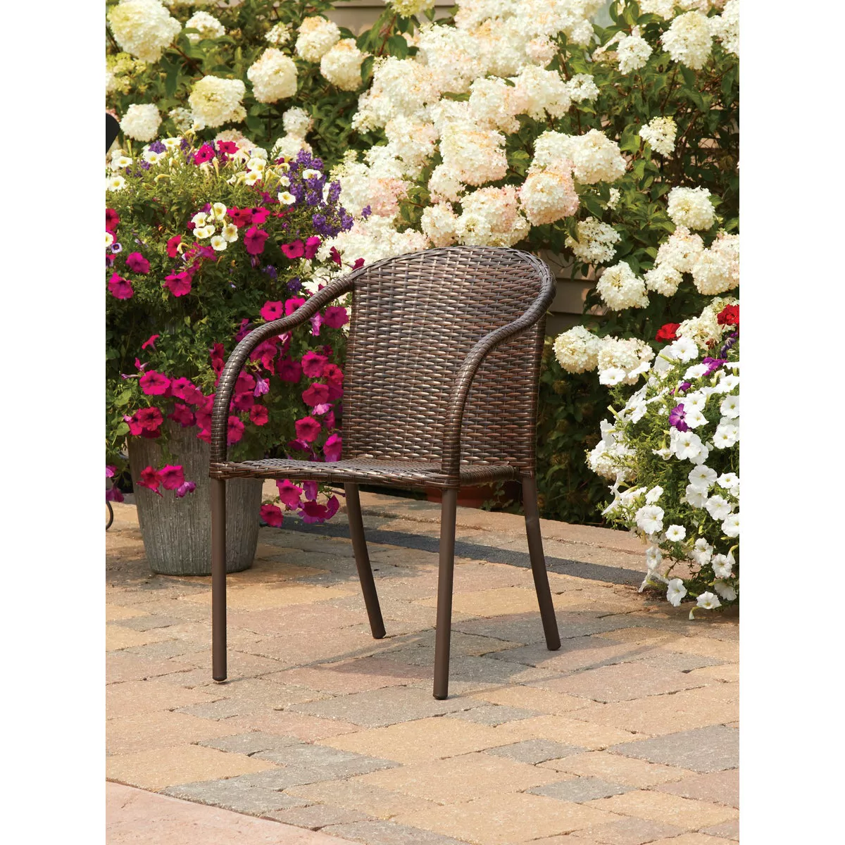 Coronado Casuals Brown Steel Frame Wicker Stackable Chair - photo 3