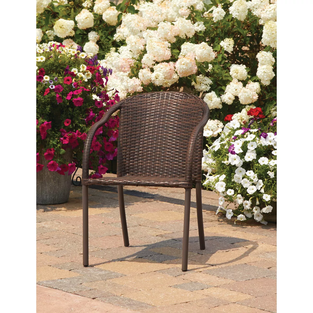 Coronado Casuals Brown Steel Frame Wicker Stackable Chair - photo 2