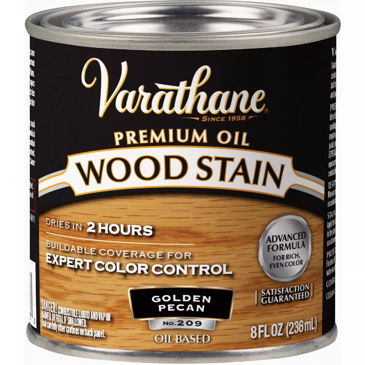 Varathane Premium Oil-Based Interior Wood Stain, Golden Pecan, 1/2 Pt.