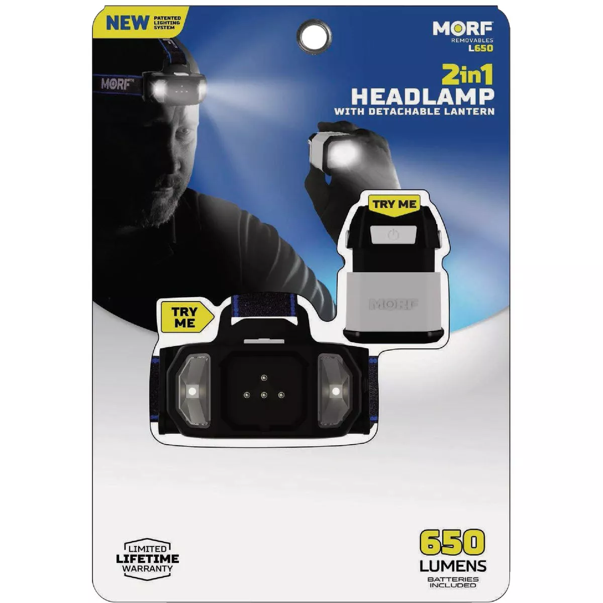 Police Security MORF L650 650 Lm. LED Removable 3-in-1 Headlamp Flashlight to Lantern Lighting System - photo 5