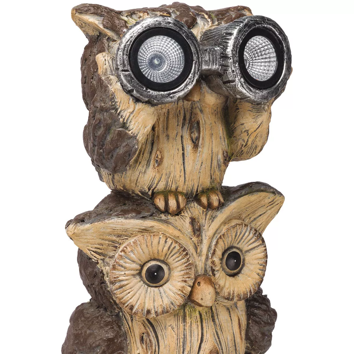 Alpine 25 In. H. Solar 3-Owl Statue with LED Binoculars - photo 3