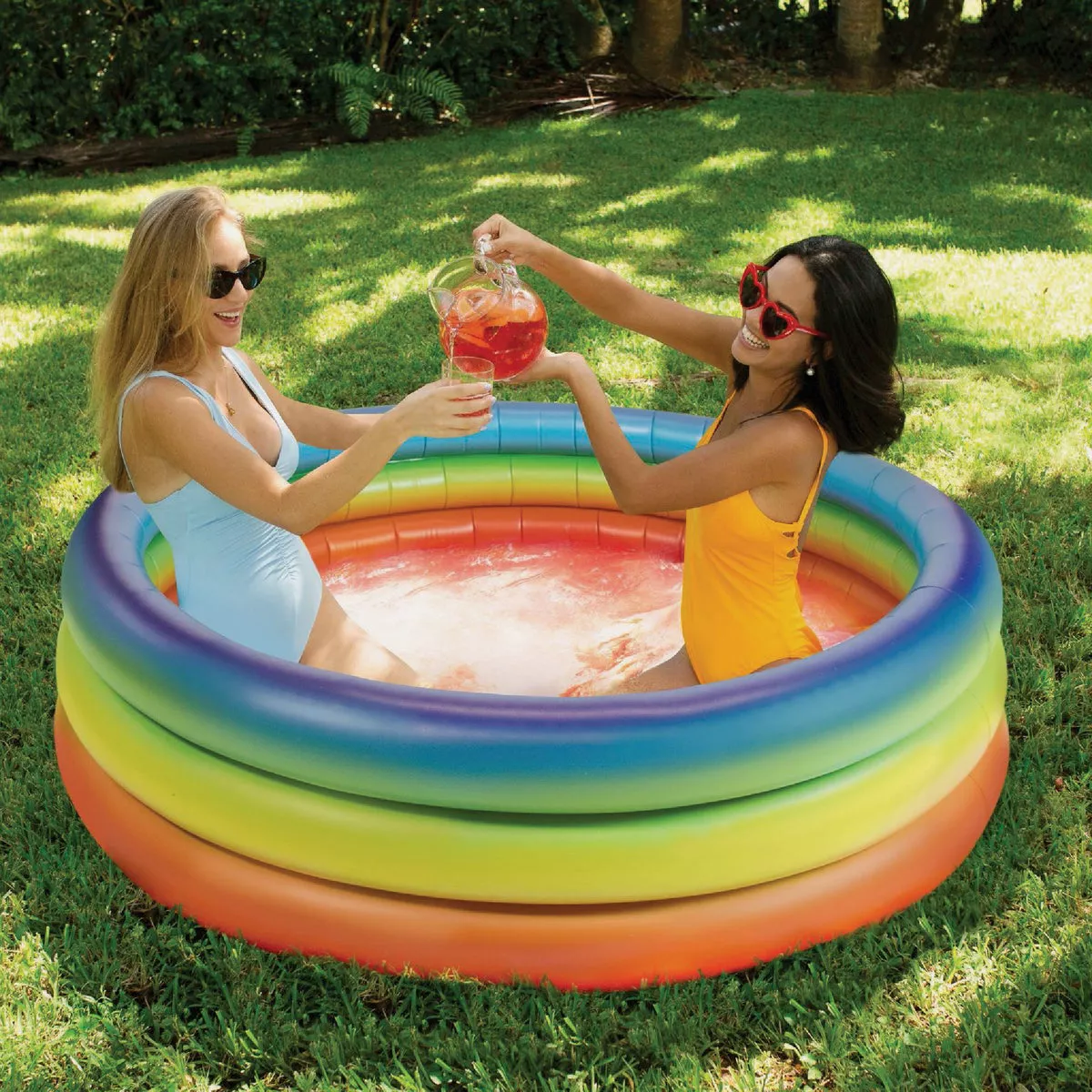PoolCandy 15 In. D. x 60 In. Dia. Rainbow Haze Inflatable Sunning Pool - photo 3