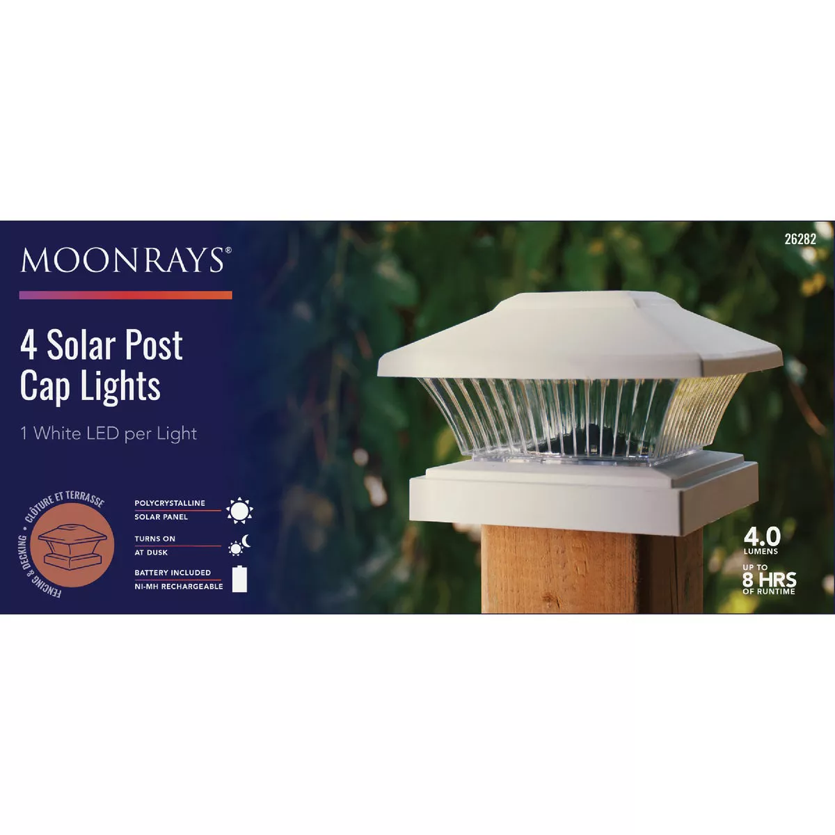Moonrays White LED Solar Post Cap (4-Pack) - photo 2