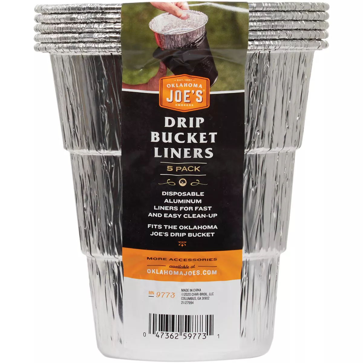 Oklahoma Joe's 6 In. Aluminum Drip Bucket Liners (5-Pack) - photo 3