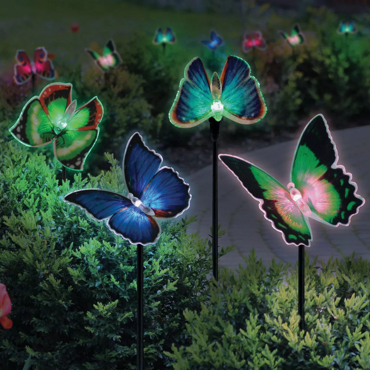 Exhart 26 In. LED Fiber Optic Butterfly Solar Stake Light - photo 2
