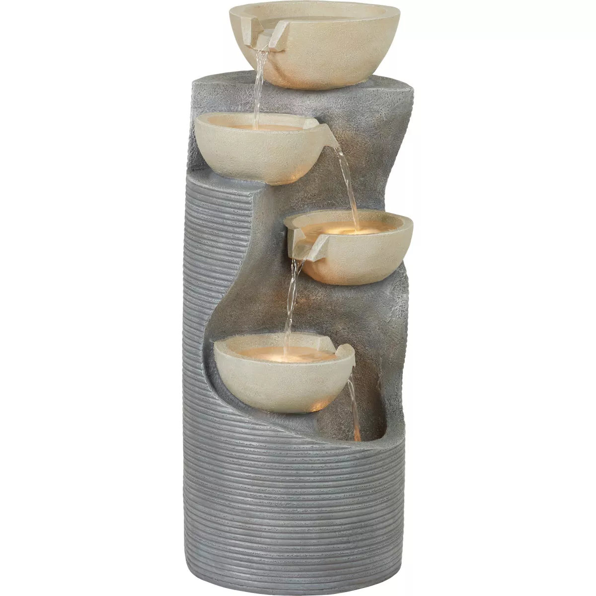Best Garden 16 In. W. 35 In. H. x 16 In. L. Polyresin Bowl Fountain with LED - photo 3
