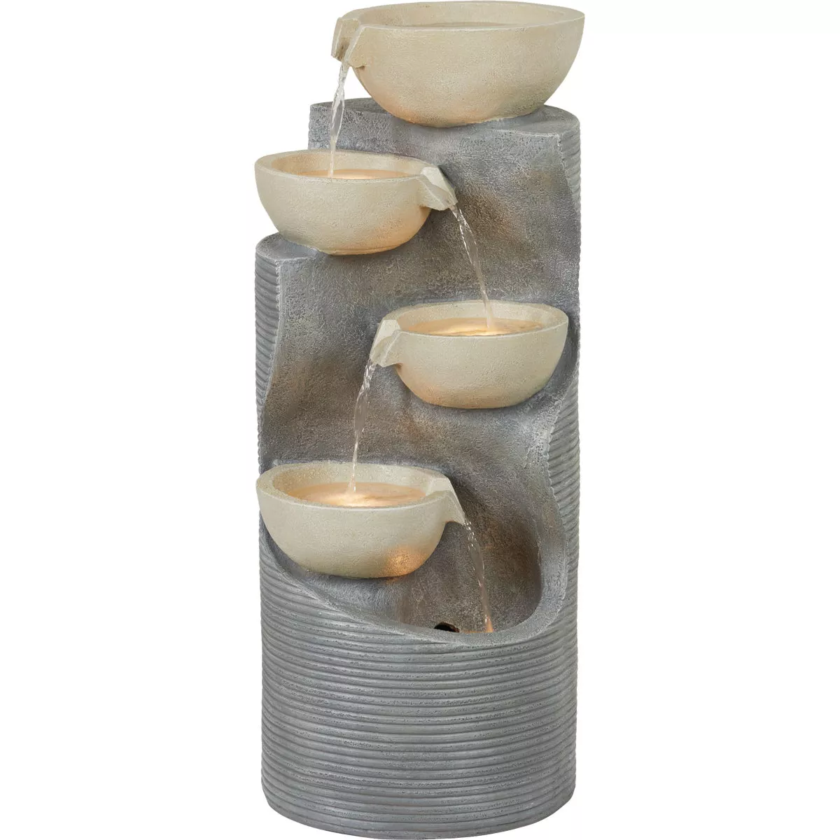Best Garden 16 In. W. 35 In. H. x 16 In. L. Polyresin Bowl Fountain with LED - photo 2