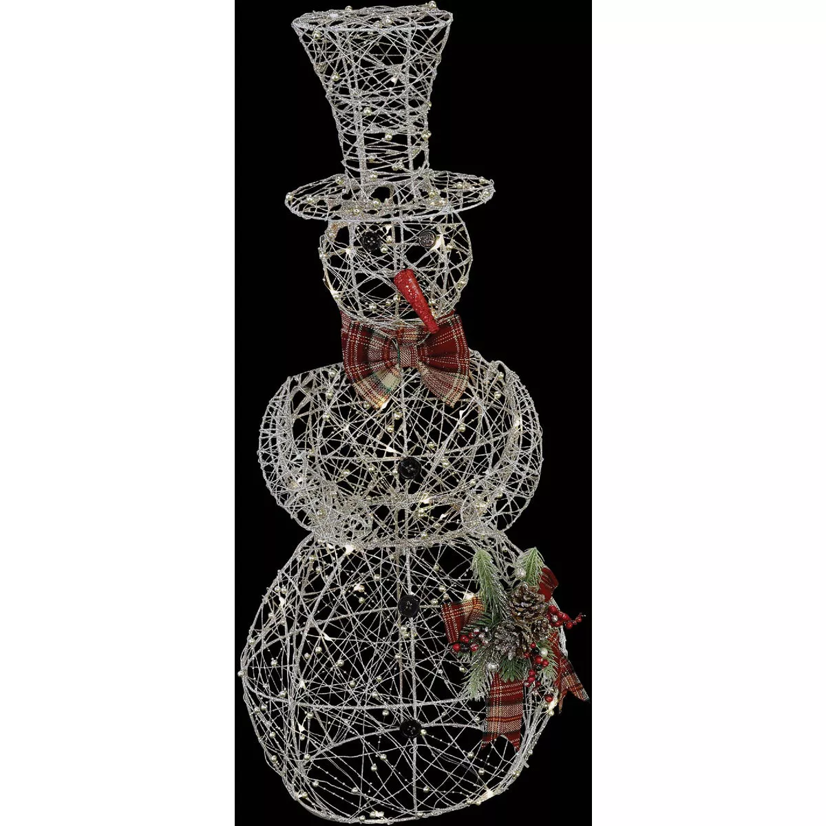 Alpine 36 In. Warm White LED Gold Mesh Snowman Lighted Decoration - photo 3