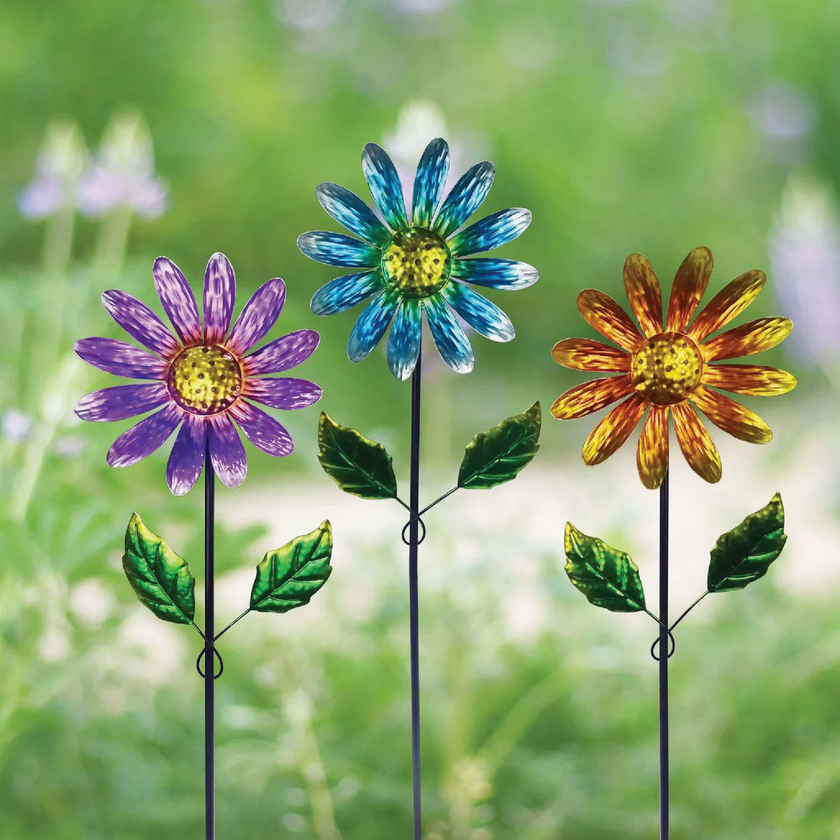Alpine 32 In. Metal Daisy Garden Stake Lawn Ornament - photo 2
