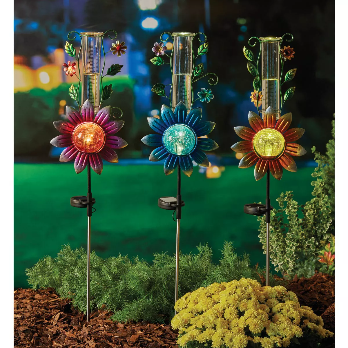 Gerson Spring GIL Metal & Glass 33.5 In. H. Flower Solar Stake Light - photo 3