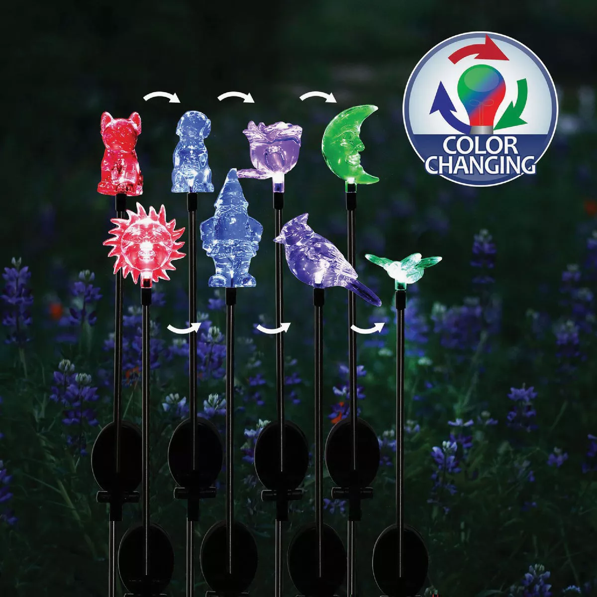 Alpine Plastic 30 In. H. Color Changing LED Solar Stake Light - photo 2