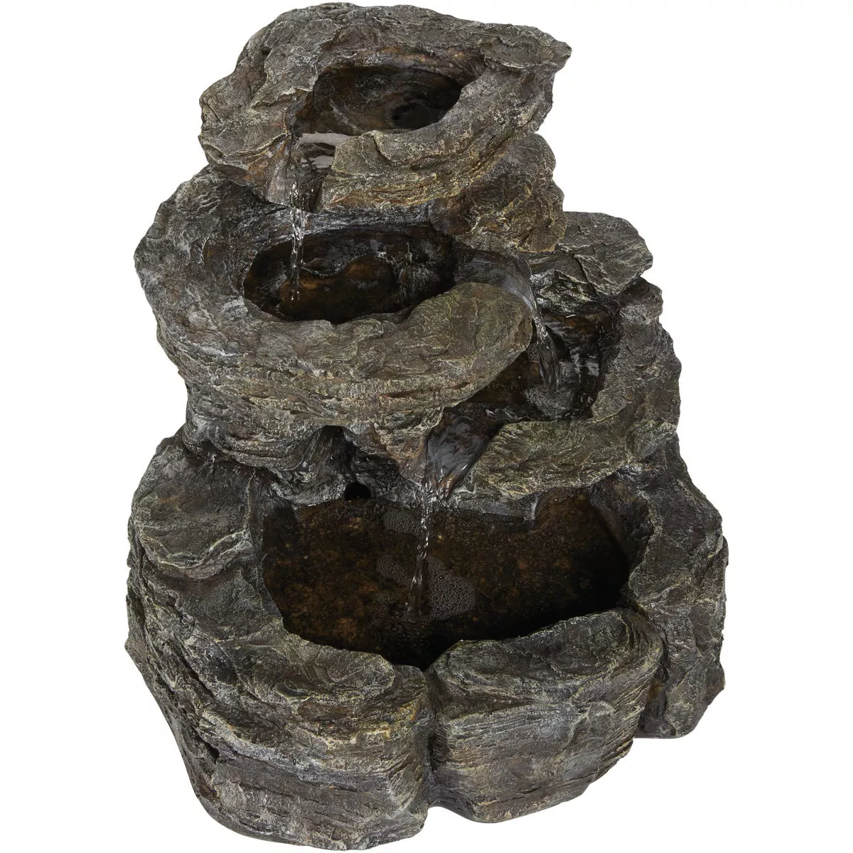 Best Garden 17 In. W. x 18 In. H. x 17.5 In. L. Resin Rock Fountain - photo 3