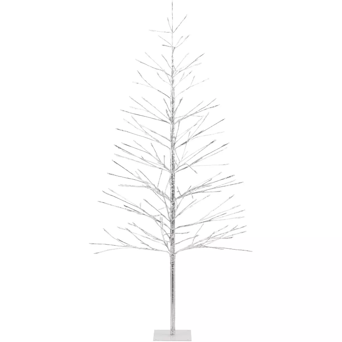 Alpine 60 In. Silver Christmas Tree with Cool White LED Lights