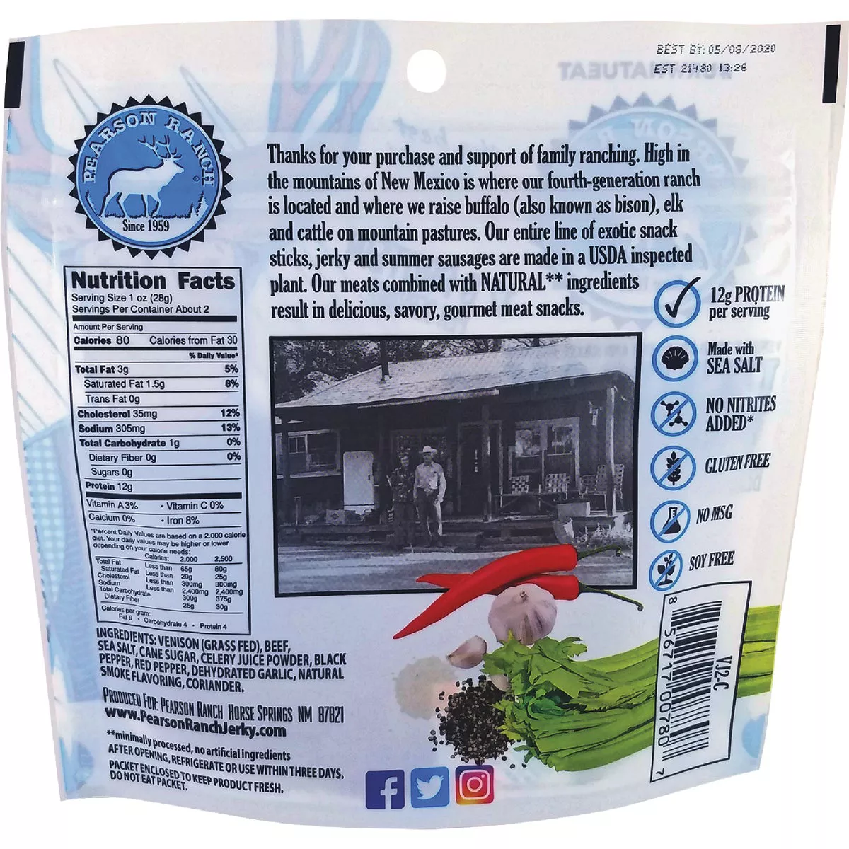 Pearson Ranch Jerky 2.1 Oz. All-Natural Venison Jerky - photo 2