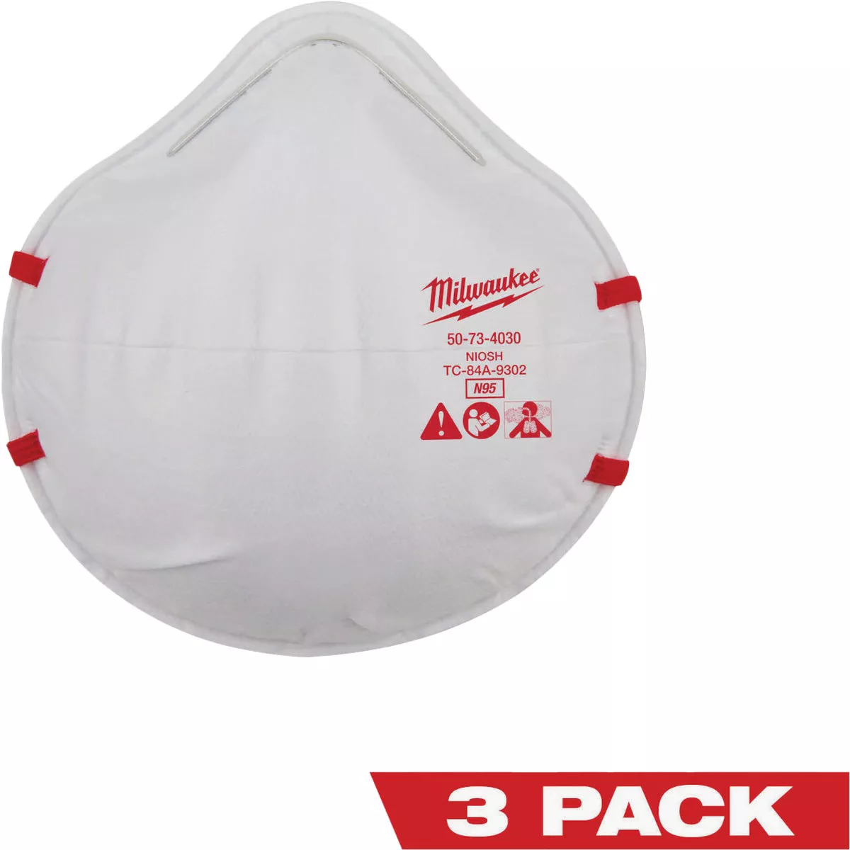 Milwaukee N95 Adjustable Respirator (3-Pack)