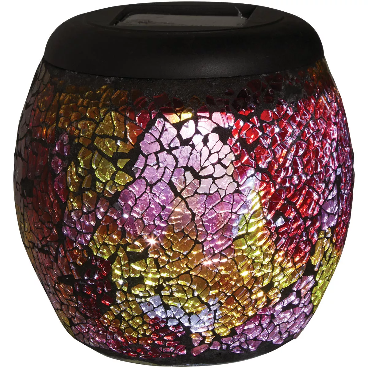 Alpine 5 In. W. x 5 In. H. x 5 In. L. Mosaic Glass Solar LED Patio Lantern - photo 4