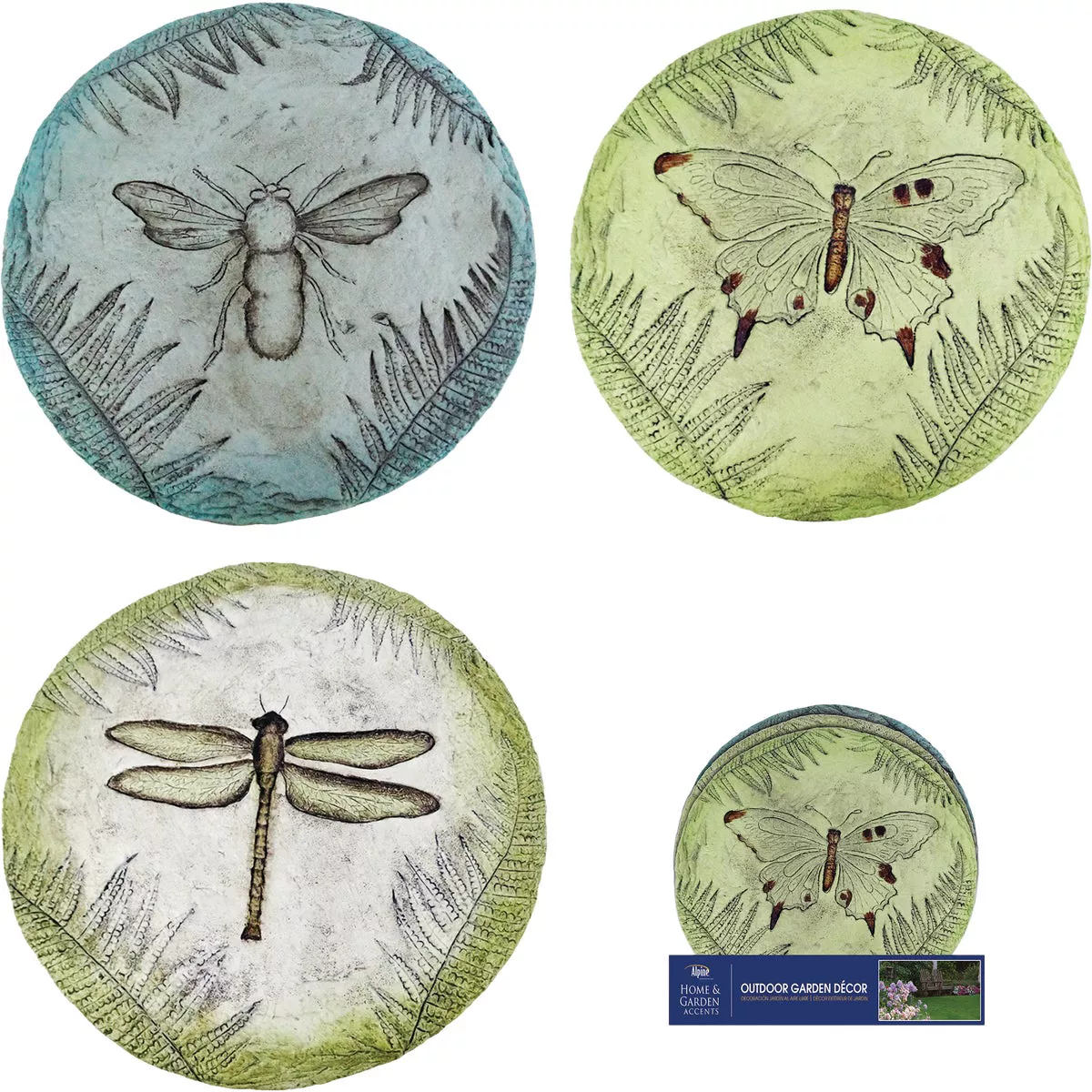 Alpine 10 In. Dia. Cement Imprinted Insect Stepping Stone