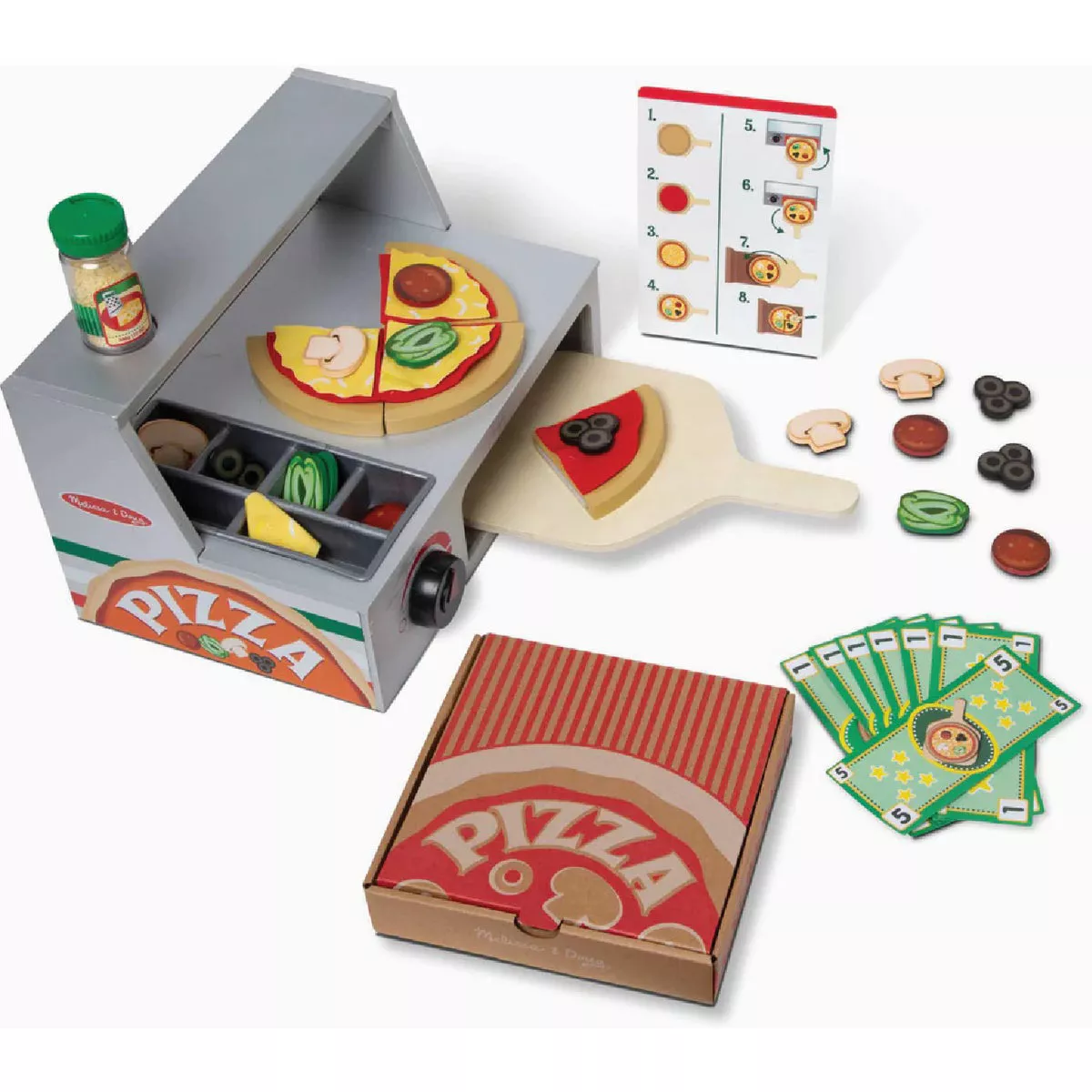 Melissa & Doug Top & Bake Pizza Counter - Wooden Play Food-