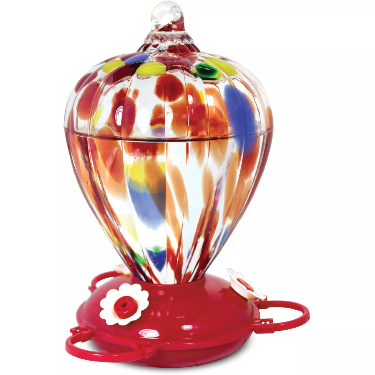 Pinebush Elegant Glass Hummingbird Feeder-
