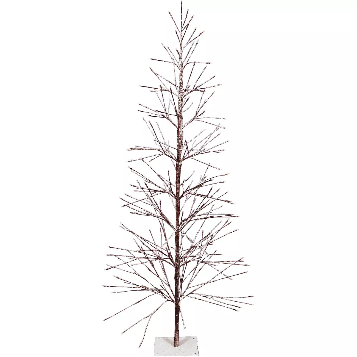Alpine 71 In. Flocked Brown Christmas Tree with Warm White LED Lights