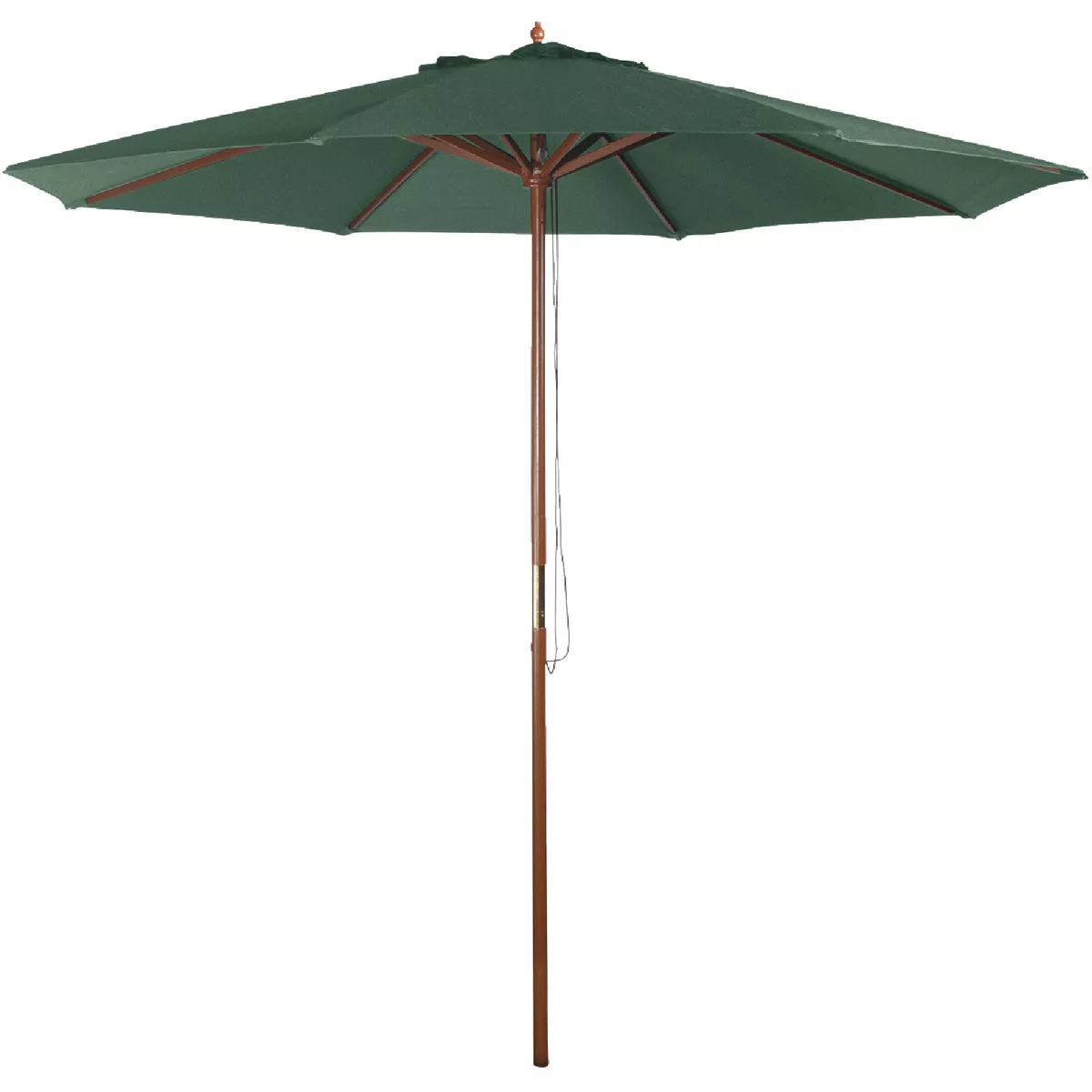 Bond Shade Factory 9 Ft. Wooden Double Pulley Green Market Umbrella