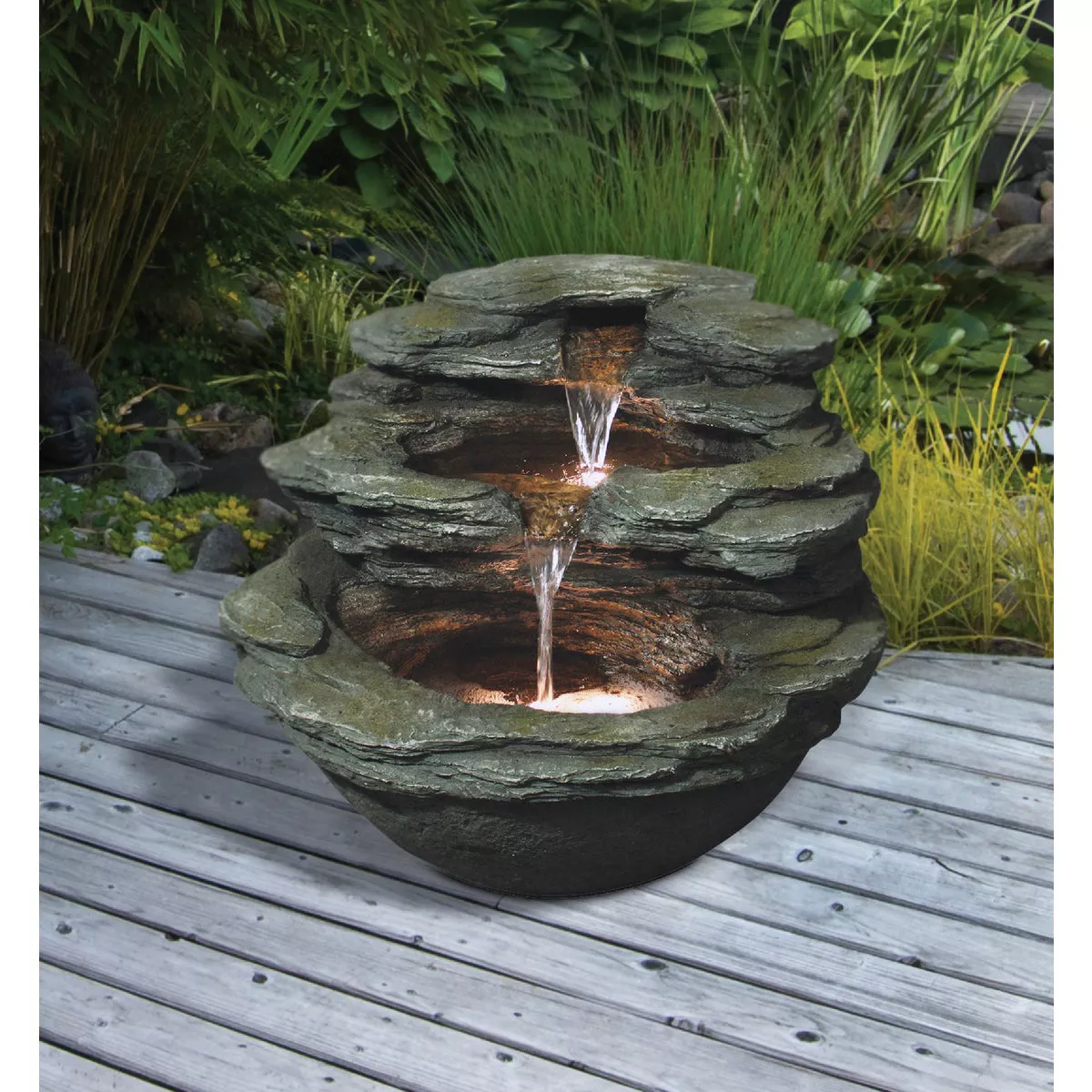 Bond Calistoga Springs 18.9 In. W. x 17.72 In. H. x 21.65 In. L. Envirostone Polyresin Fountain - photo 2