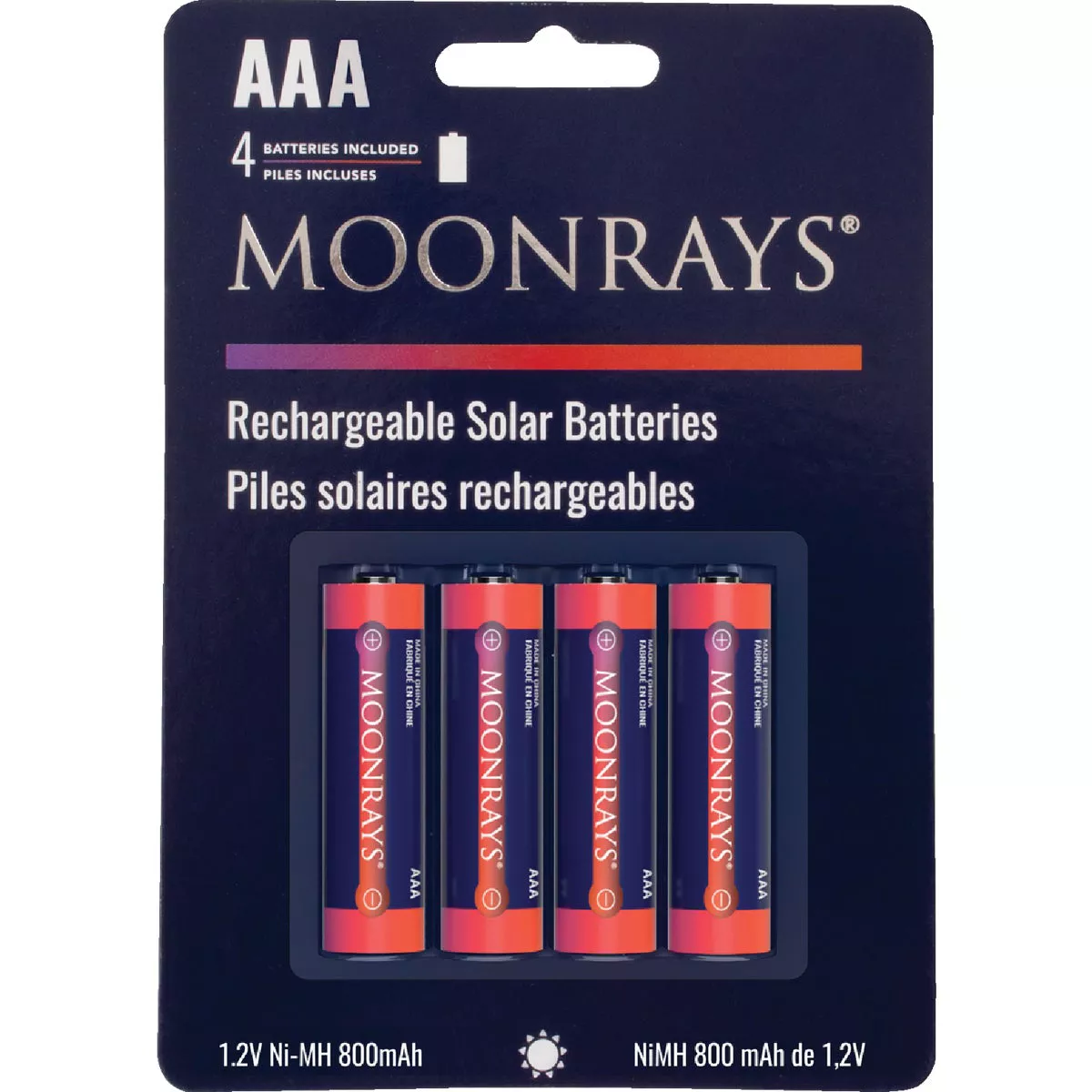 Moonrays AAA 800 mAh Ni MH Solar Replacement Battery 4 Pack Do it Best