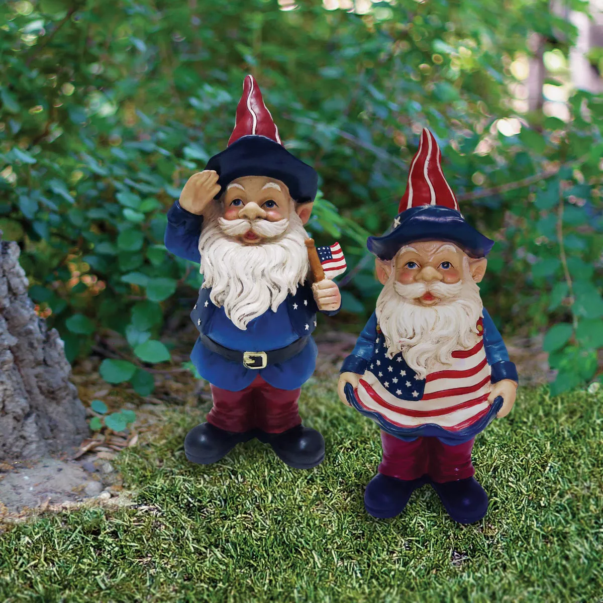 Alpine 8 In H. Polyresin & Stone Patriotic Gnome Lawn Ornament - photo 5