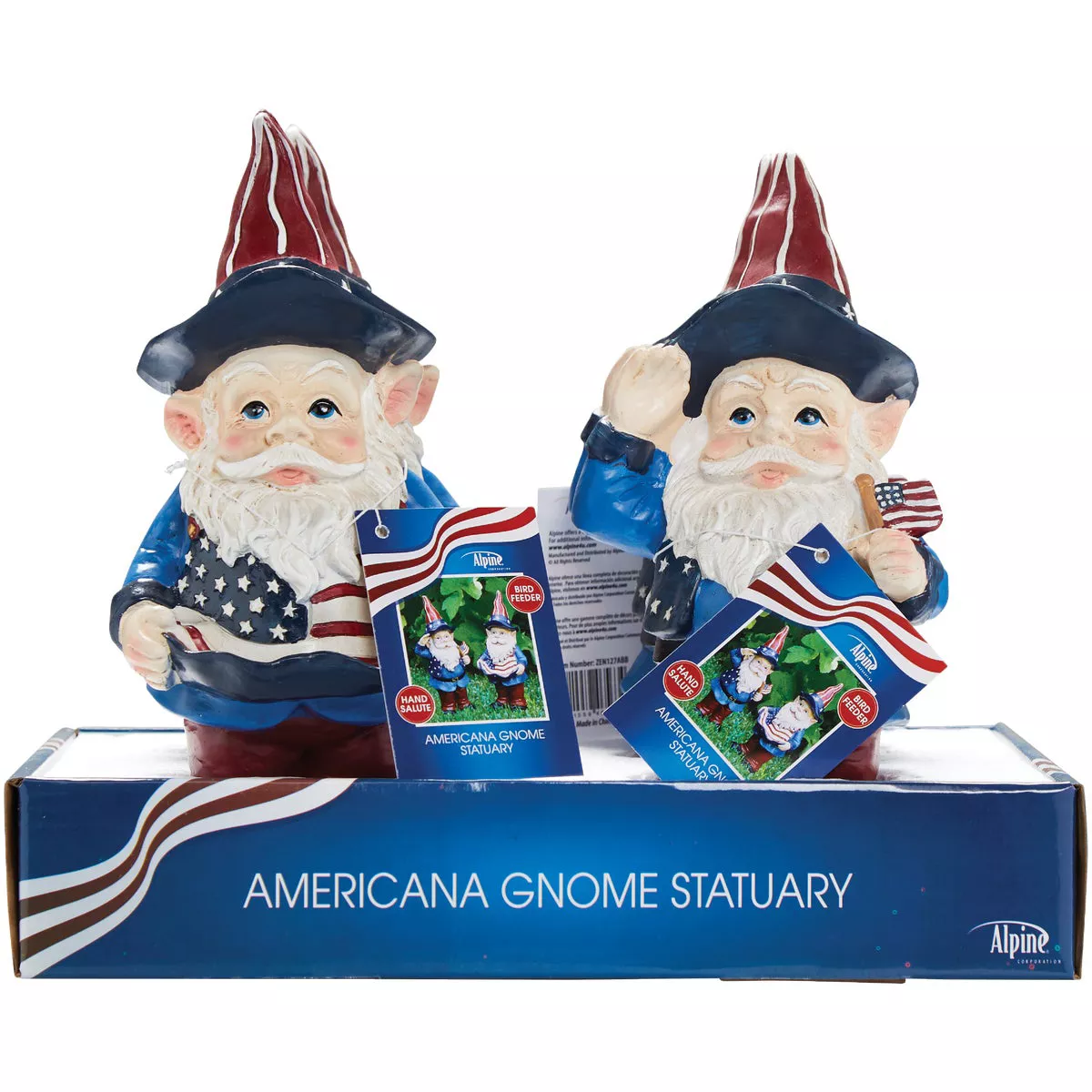 Alpine 8 In H. Polyresin & Stone Patriotic Gnome Lawn Ornament - photo 2