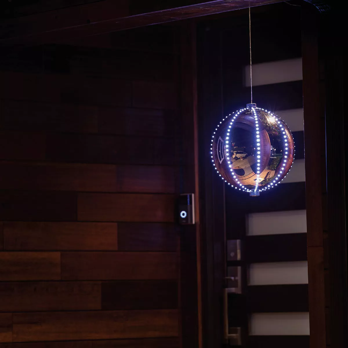 Alpine 13 In. LED 240-Bulb Silver Christmas Ball with Chasing LED Lights - photo 2